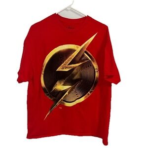 Men's The Flash‎ Branded XL Red T-shirt EUC DC Comics Double Sided